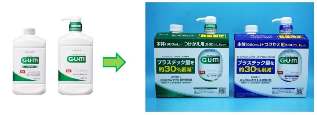 プラスチック使用量３０％*1を削減 「ガム・デンタルリンス 本体＋つけかえ用セット」１０月２０日（水）より、数量限定で従来品とのセット発売を開始 |  Sunstar Group